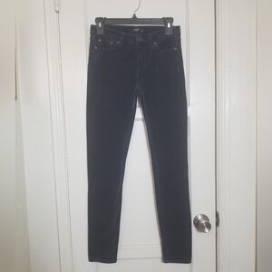 J CREW  Black Velvet Stretch Jeans Pants 24